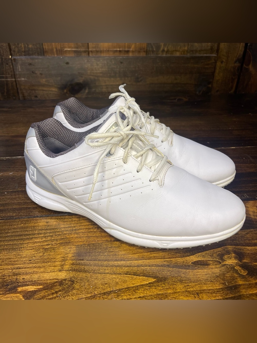 Foot Joy FJ Arc SL Spikeless Golf Shoes Mens 11.5 White Gray 59700 Preppy Active